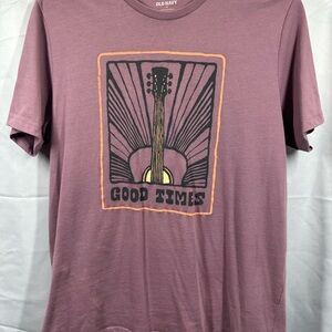 Old Navy Mauve Graphic 'Good Times' Guitar Tee